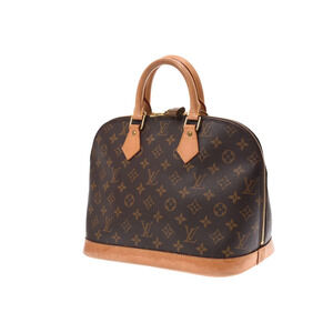 Louis Vuitton handbag leather brown Alma Monogram